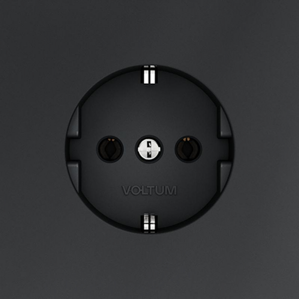 Розетка 1-м СП S70 16А с заземл. механизм графит Voltum VLS040107