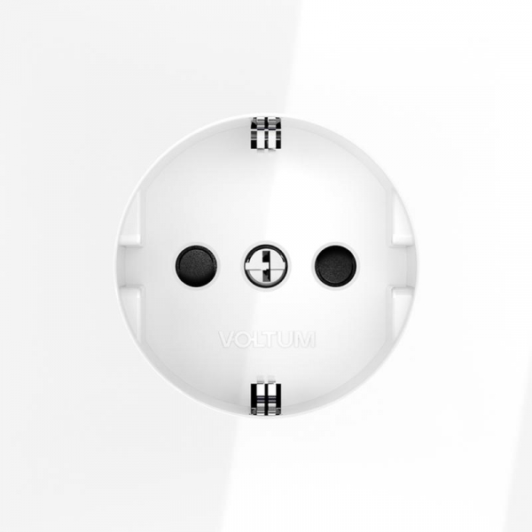 Розетка 1-м СП S70 16А с заземл. защ. шторки механизм бел. глянцевый Voltum VLS040201