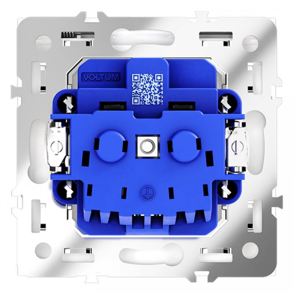 Розетка 1-м СП S70 16А с заземл. защ. шторки + крышка механизм бел. глянцевый Voltum VLS040301