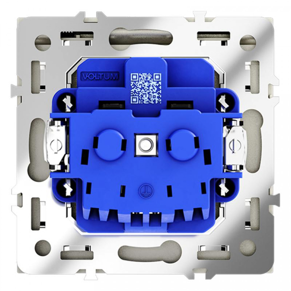 Розетка 1-м СП S70 16А с заземл. защ. шторки + крышка механизм сталь Voltum VLS040305