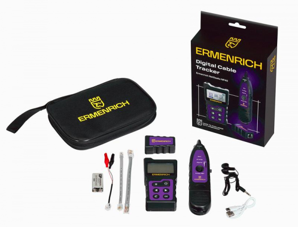 Тестер кабельный многофункциональный NetGeeks NP40 фиолет. Ermenrich 84549