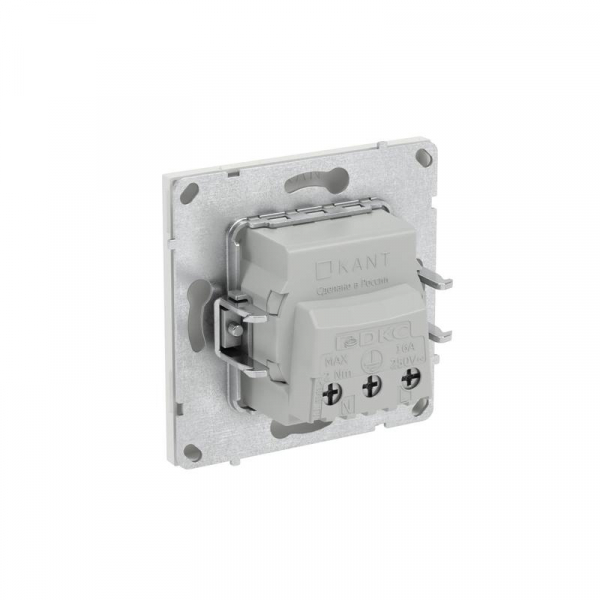 Розетка силовая KANT 2P+E защ. шторки бел. песок DKC 7010003