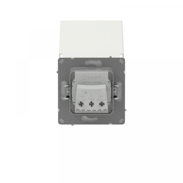 Розетка силовая KANT IP44 2P+E защ. шторки с крышкой бел. песок DKC 7010013