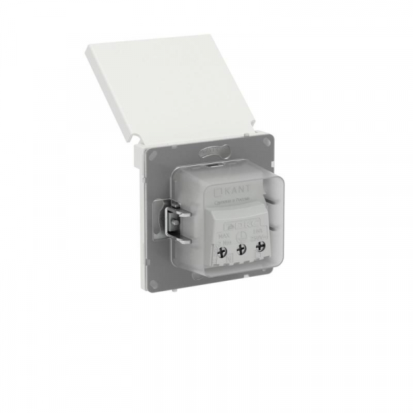 Розетка силовая KANT IP44 2P+E защ. шторки с крышкой бел. песок DKC 7010013