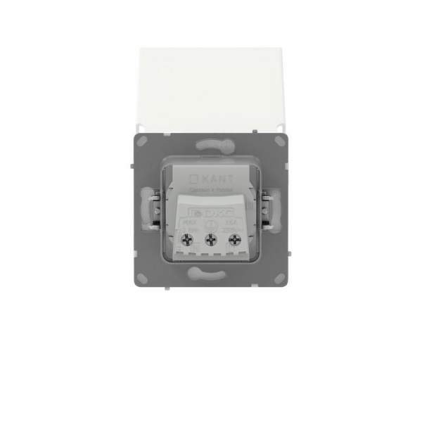Розетка силовая KANT IP44 2P+E защ. шторки с крышкой бел. магнолия DKC 7000013