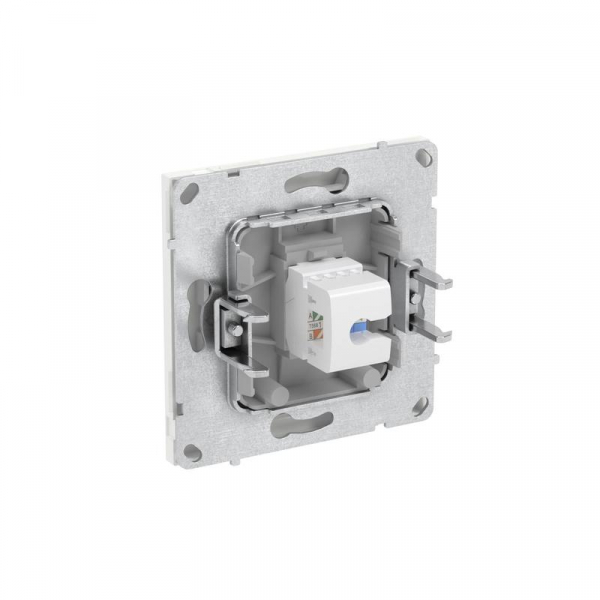 Розетка компьютерная 1-м KANT RJ45 кат.5E без шторки бел. магнолия DKC 7000663