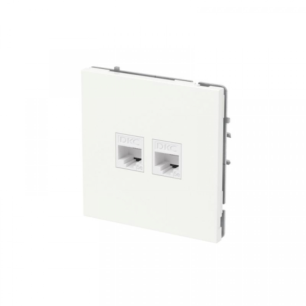Розетка компьютерная 2-м KANT RJ45 кат.5E без шторки бел. магнолия DKC 7000664