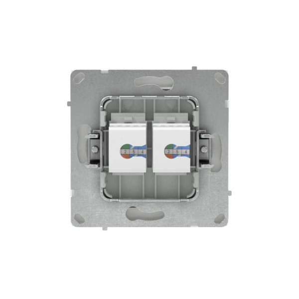 Розетка компьютерная 2-м KANT RJ45 кат.5E без шторки бел. магнолия DKC 7000664
