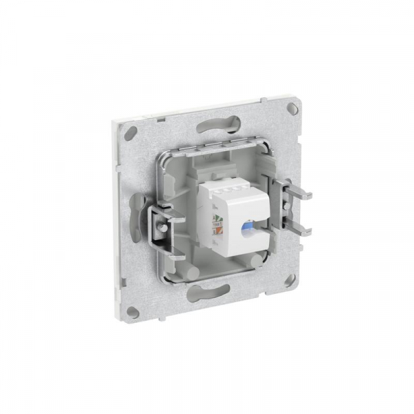 Розетка компьютерная 1-м KANT RJ45 кат.6A без шторки бел. магнолия DKC 7000673