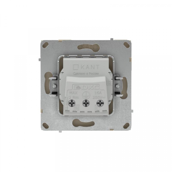 Розетка силовая KANT 2P+E защ. шторки ванильн. марципан DKC 7015003