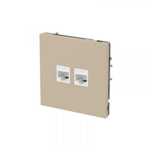 Розетка компьютерная 2-м KANT RJ45 кат.5E без шторки ванильн. марципан DKC 7015664