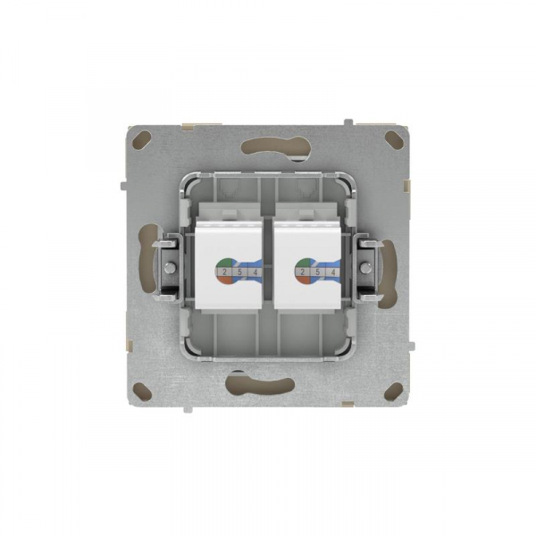 Розетка компьютерная 2-м KANT RJ45 кат.5E без шторки ванильн. марципан DKC 7015664