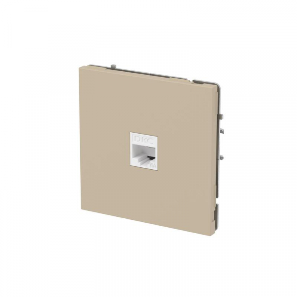 Розетка компьютерная 1-м KANT RJ45 кат.6A без шторки ванильн. марципан DKC 7015673