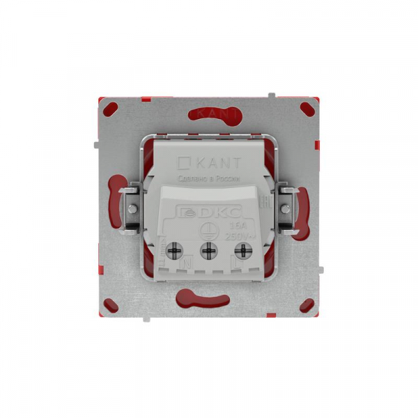 Розетка силовая KANT 2P+E без шторки красн. сатин DKC 7001033