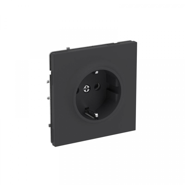 Розетка силовая KANT 2P+E защ. шторки черн. уголь DKC 7012003