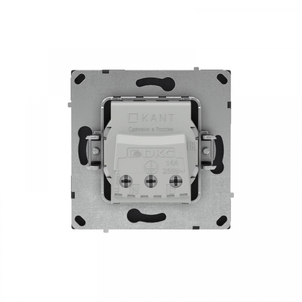 Розетка силовая KANT 2P+E без шторки черн. уголь DKC 7012033