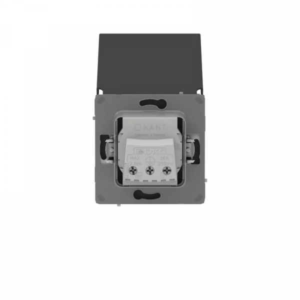 Розетка силовая KANT IP44 2P+E защ. шторки с крышкой черн. уголь DKC 7012013