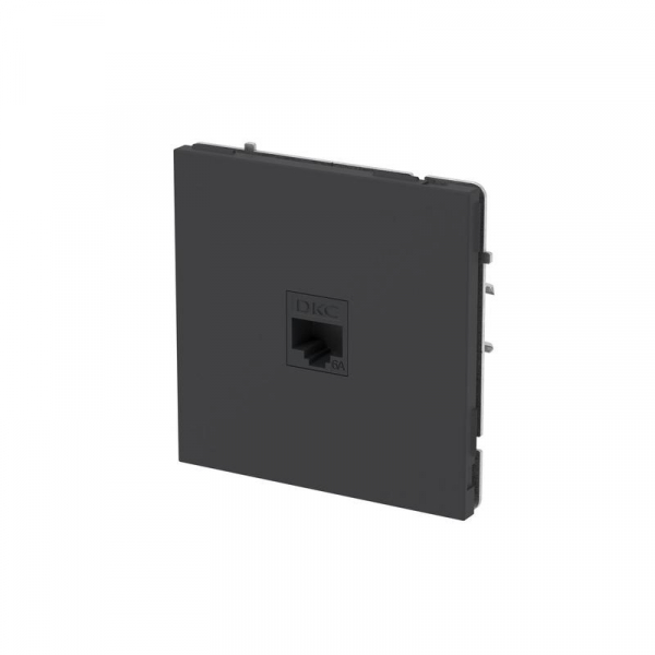 Розетка компьютерная 1-м KANT RJ45 кат.6A без шторки черн. уголь DKC 7012673