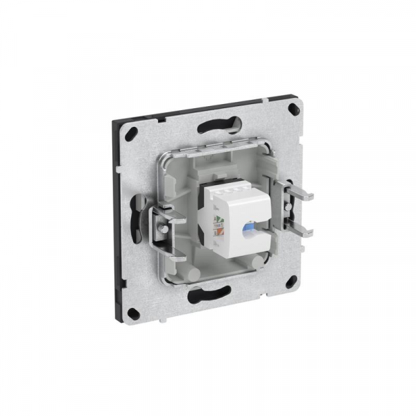 Розетка компьютерная 1-м KANT RJ45 кат.6A без шторки черн. уголь DKC 7012673