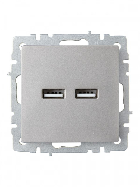 Розетка BRITE USB A+A 3.1А РЮ10-1-БрС механизм сталь IEK BR-U21-D31-K46
