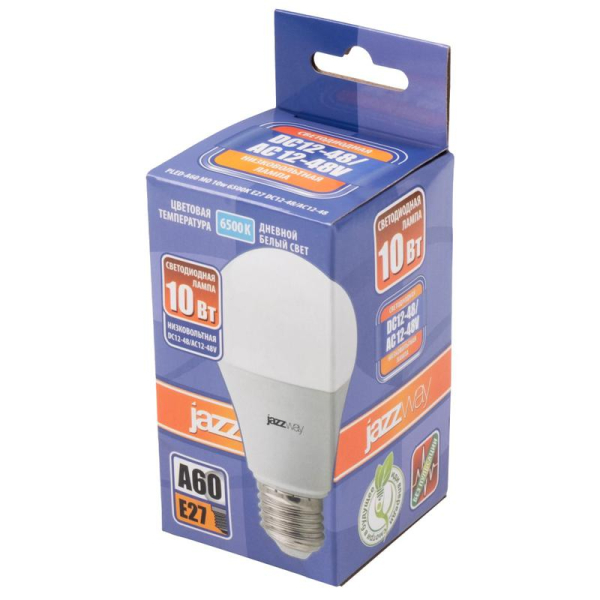 Лампа светодиодная низковольтная PLED-A60 MO 10Вт 6500К холод. бел. E27 12-48В AC/DC Pro JazzWay 5050532