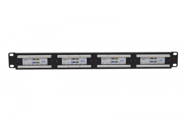 Патч-панель 19дюйм 1U кат.6 неэкранир. 24 порта RJ-45 Dual IDC TOKOV ELECTRIC TKE-PP-6-1U-24P-UTP