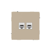 Розетка компьютерная 2-м KANT RJ45 кат.6A без шторки ванильн. марципан DKC 7015674