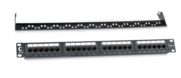 Патч-панель 19дюйм 1U 24 порта PL-24-Cat.6-Dual Cabeus 7128c