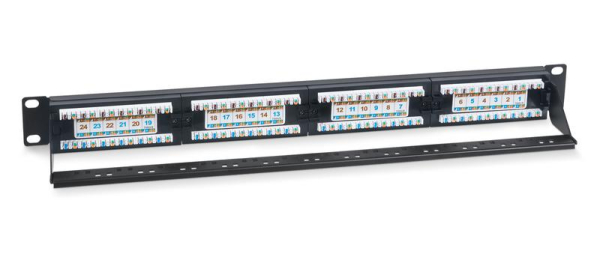 Патч-панель 19дюйм 1U 24 порта PL-24-Cat.6-Dual Cabeus 7128c