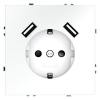 Розетка 1-м СП S70 16А с USB A+A с заземл. защ. шторки механизм бел. матов. Voltum VLS040402