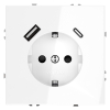 Розетка 1-м СП S70 16А с USB тип A+С механизм с заземл. защ. шторки бел. глянцевый Voltum VLS040501