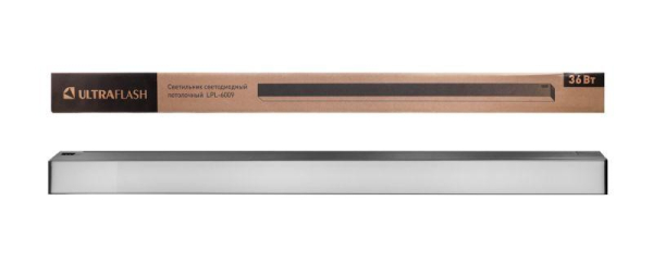 Светильник светодиодный офисный LPL-6009 900х55х55 36Вт 4000К LED черн. Ultraflash 15547