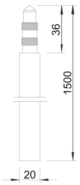 Стержень заземления безмуфтовый d20мм сталь гор. цинк. OBO 5000750