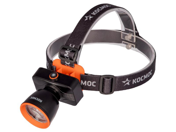 Фонарь налобный аккум. 10Вт Laser LED/ 1200мА.ч ABS пластик линза Френеля КОСМОС KOC531Lit
