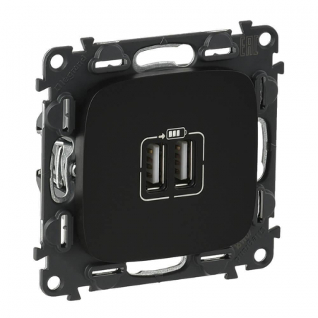 Розетка USB двойная Legrand Valena Allure 240V/5V 1500mA антрацит 754998