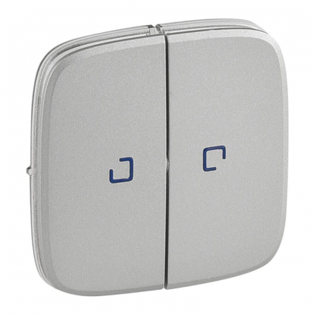 Лицевая панель Legrand Valena Allure выключателя двухклавишного с подсветкой алюминий 755227