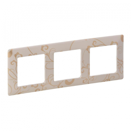 Рамка 3-постовая Legrand Valena Life Ампир бежевый 754113
