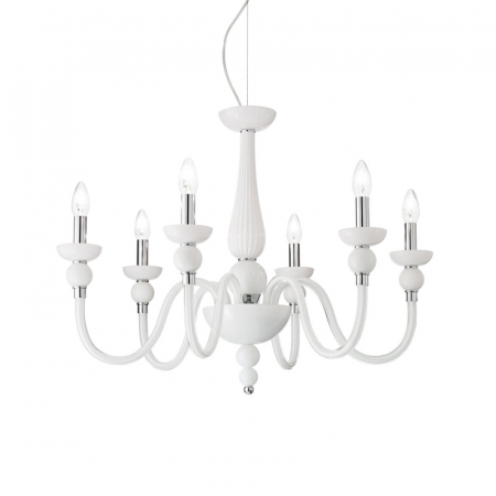Подвесная люстра Ideal Lux Doge SP6 Bianco 113678