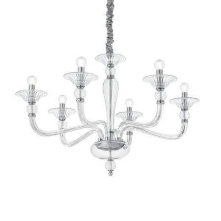 Подвесная люстра Ideal Lux Danieli SP6 Trasparente 159959