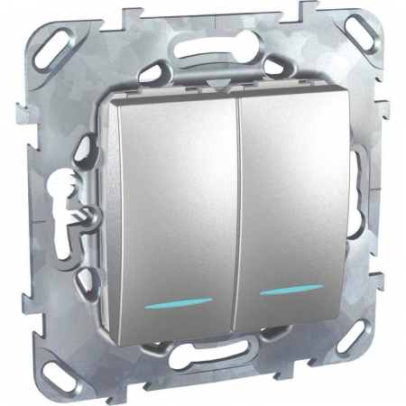 Переключатель двухклавишный с подсветкой Schneider Electric Unica MGU5.0303.30NZD