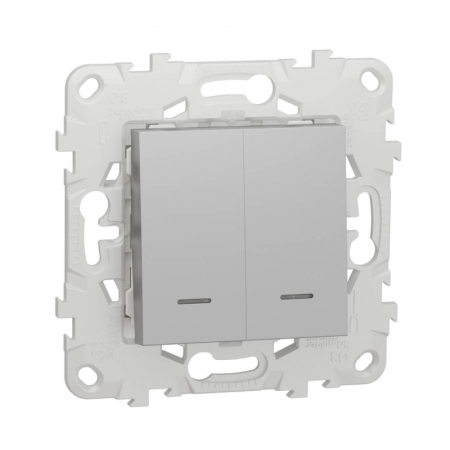 Выключатель двухклавишный Schneider Electric Unica New NU521130N