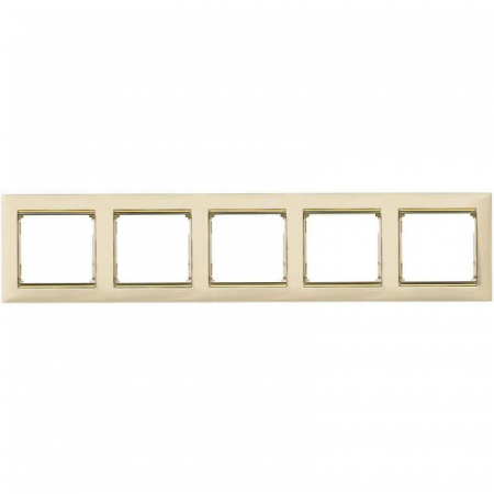 Рамка 5-постовая Legrand Valena слоновая кость/золотой штрих 774155