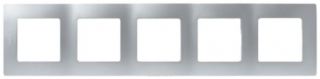 Рамка 5-постовая Legrand Etika алюминий 672555