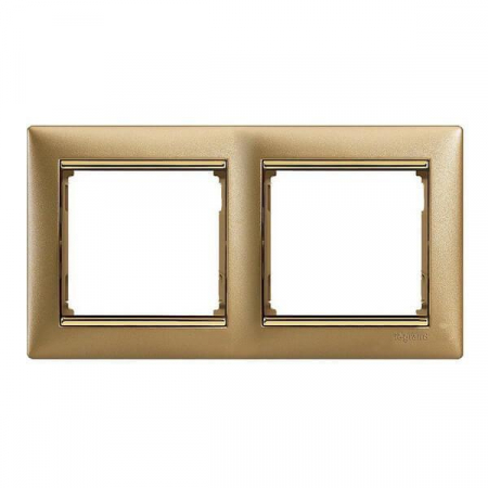 Рамка 2-постовая Legrand Valena матовое золото 770302