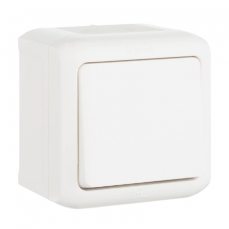 Выключатель одноклавишный Legrand Quteo 10A 250V IP44 белый 782300