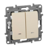 Выключатель двухклавишный Legrand Etika с подсветкой 10A 250V слоновая кость 672304