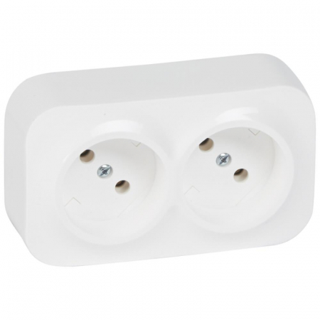 Розетка 2х2К Legrand Quteo 16A 250V б/з белая 782212