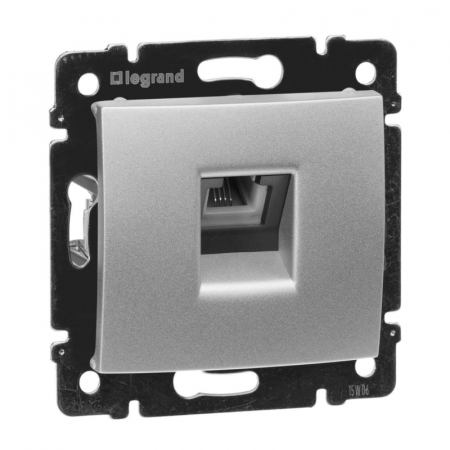 Розетка телефонная RJ11 Legrand Valena алюминий 770138