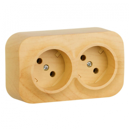 Розетка 2х2К Legrand Quteo 16A 250V б/з дерево 782272