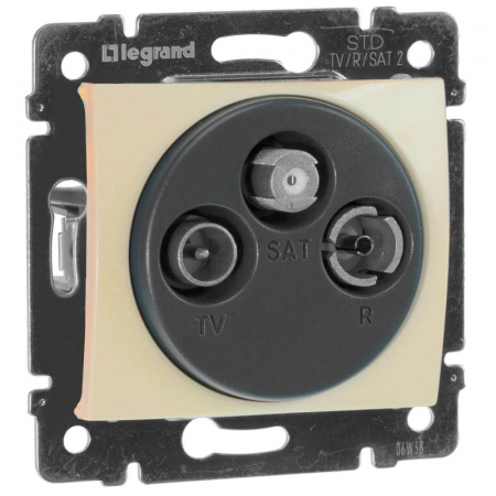 Розетка TV-FM-SAT проходная Legrand Valena слоновая кость 774337